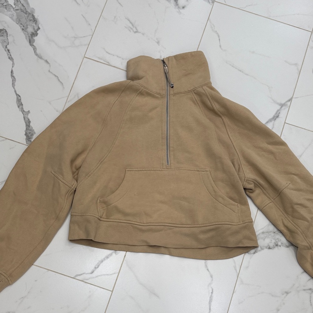 Lululemon Tan Scuba Quarter-Zip Pullover XS/S